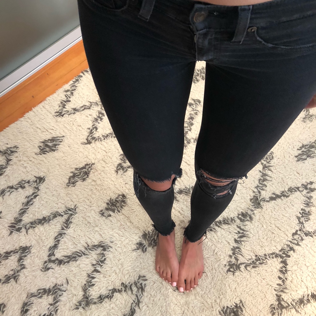 Rag & Bone Distressed Skinny Jeans In Night Black